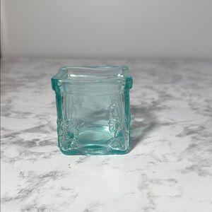 Elegant Glass Votive Holder - Translucent Teal